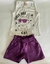 10465 BLUSA BRANCA COM BERMUDA ROXA - comprar online