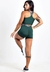 Short + Cropped Elástic Verde Militar Conjunto Fitness | REF: FRD7 - Floriart Moda