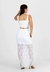 Conjunto Cropped e Saia de Renda com Fenda Lateral Branco | C0001