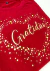 T-SHIRT FEMININA - GRATIDÃO CORAÇÃO PÉROLAS - COR VERMELHO - LOJA MIELINA