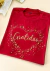 T-SHIRT FEMININA - GRATIDÃO CORAÇÃO PÉROLAS - COR VERMELHO - loja online