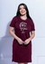 VESTIDO PREMIUM ALGODÃO - SEJA FORTE E CORAJOSA - COR BORDO na internet
