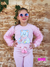 Conjunto de Malha Crepe com Calça Fler Rosa - Menina Jordão na internet