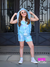 Conjunto Short Azul - Menina Holográfica - Madel Kids | "Sempre blogueira”