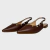 Slingback Feminino Bico Fino Spike Marrom Mocha - GLAMOOD