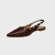 Imagem do Slingback Feminino Bico Fino Spike Marrom Mocha