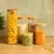 Kit 5 Potes de Vidro Hermético com Tampa de Bambu - 2000/1650/1100/500ml