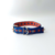 Conjunto Collar + Correa Huellitas Azul y Naranja - comprar online
