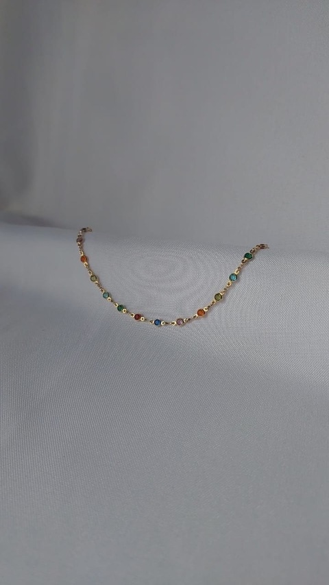 Tornozeleira com pedrinha coloros