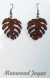 Aros de Madera de Curupay - Hoja de Monstera