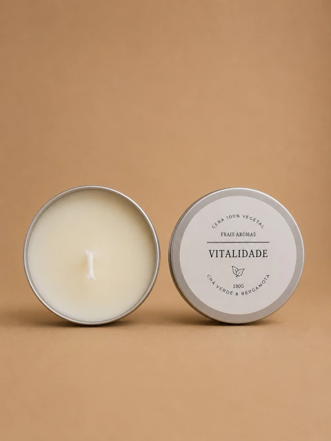 Vela Aromática Artesanal de Chá-Verde e Bergamota | Vitalidade.