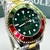 Relógio Rolex Submariner prata misto Verde vermelho linha Gold a prova dagua