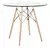Mesa De Comedor Redonda De Vidrio Pata Madera - Eames 100 Cm