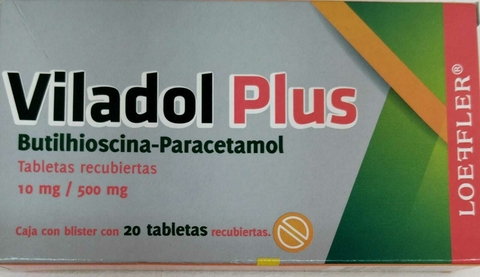 BUTILHIOSINA-PARACETAMOL 10MG/500MG C/20 TABLETAS
