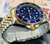 Reloj Rolex Bicolor Plateado Fondo Azul + Caja - comprar online