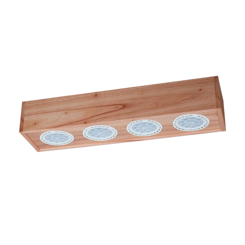 Spot Rectangular AR111 4 Luces Movil de Madera Paraiso 14.5X45X10CM Carilux R/4