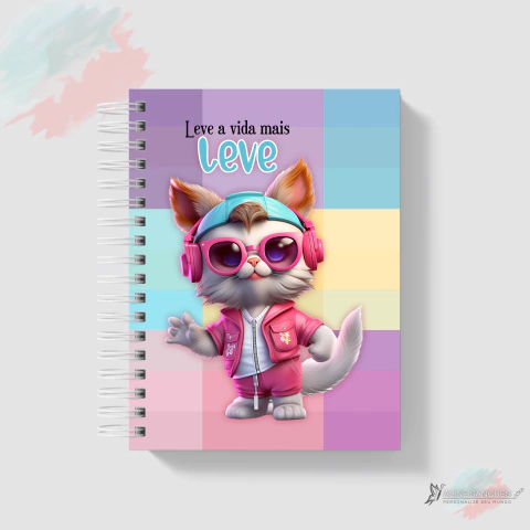 Caderno Pautado Gatinho - 80 Folhas ( 90 Gramas )