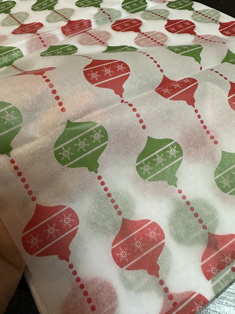 Papel seda borlas navideñas. Pack por 10 unidades.