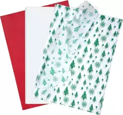 Papel seda navidad verdes. Pack por 10 unidades. - Capkelitos mayorista