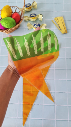 Bolsa triangular zanahoria. Pack por 10 unidades. - tienda online