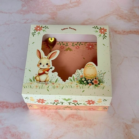 Caja cuadrada con visor "Pascua". Precio por unidad. - comprar online