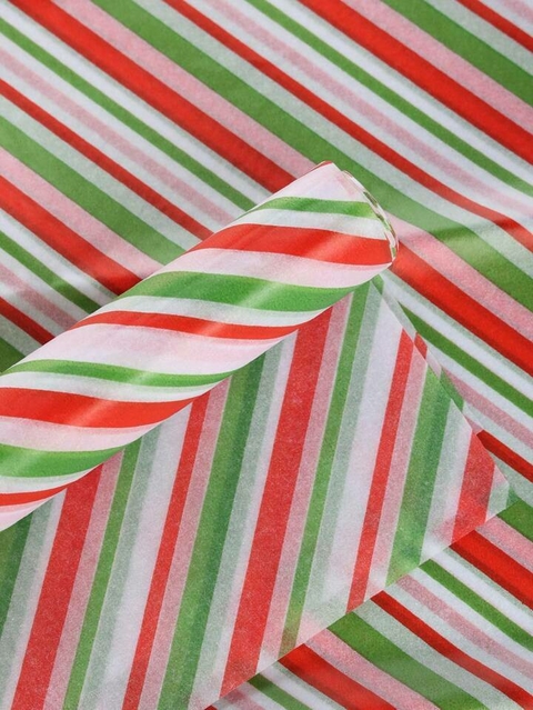 Papel seda lineas navideñas. Pack por 10 unidades.