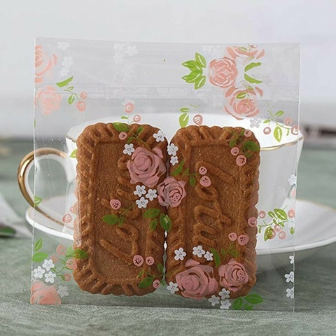 Bolsa opp "Rosa" 10x10 cms. Pack por 10 unidades.