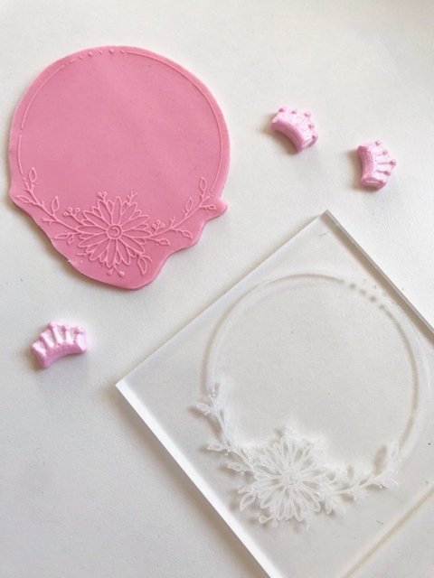 Texturizador marco con flores