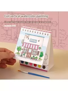 Imagen de Kit de 20 hojas para pintar+ acuarelas + pincel.