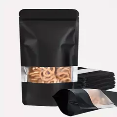Bolsa Doypack negra con visor. Precio por unidad. - comprar online
