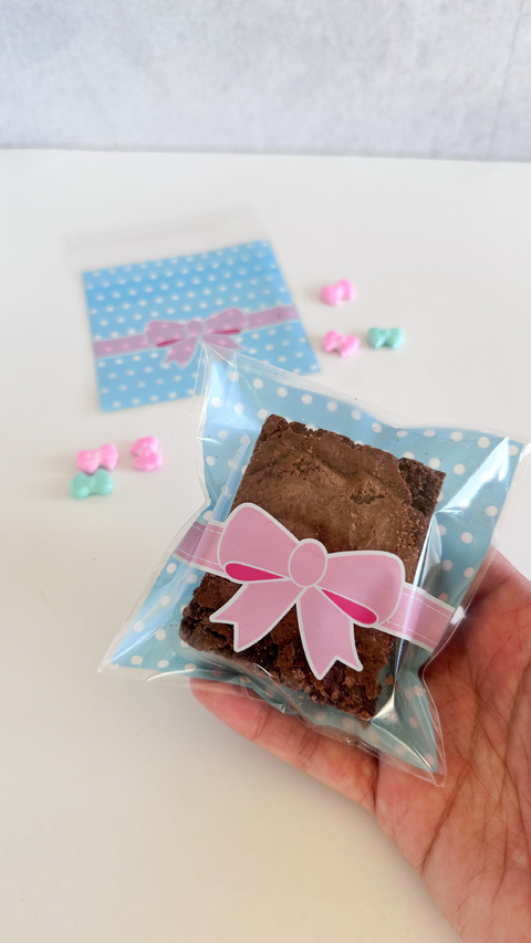 Bolsa opp "Moño" 10x10cms. Pack por 10 unidades.