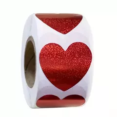 Imagen de Rollo de stickers x 500 unidades "Corazones".