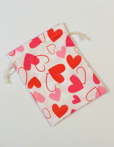 Bolsa de tela con corazones. Precio por unidad. - comprar online