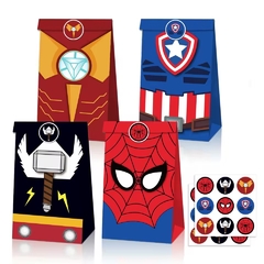 Pack por 4 sobres de papel con stickers superheroes - comprar online