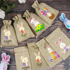 Bolsa arpillera Pascua "Huevos con conejitos". Precio por unidad. - comprar online