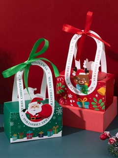 Caja Navidad con manija. Precio por unidad.