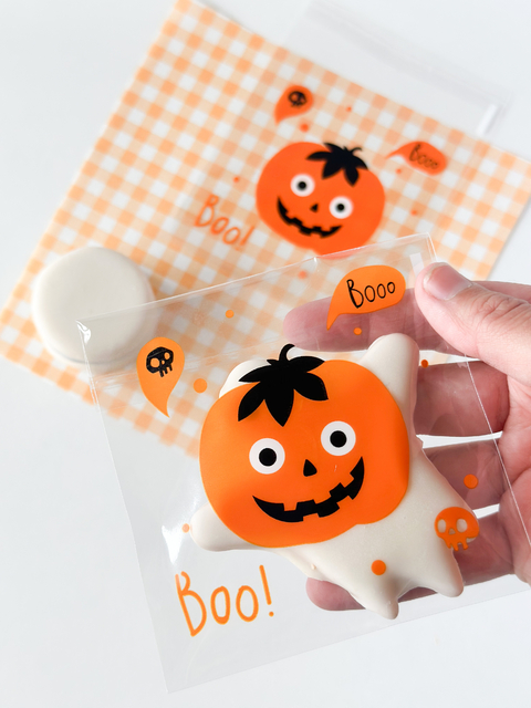 Bolsa opp "Calabaza" 10x10cms. Pack por 10 unidades.
