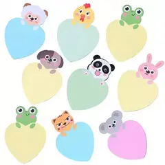 Notas autoadhesivas. Corazón con animalitos. Precio por unidad - tienda online