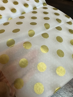 Papel seda con circulos dorados. Pack por 10 unidades. - comprar online