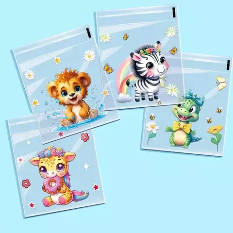 Bolsa opp "Animalitos y flores". Pack por 10 unidades. - comprar online