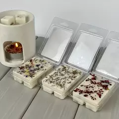 Imagen de Molde de plástico pet con 6 cavidades para wax melt. Precio por unidad.