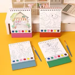 Kit de 20 hojas para pintar+ acuarelas + pincel. - tienda online