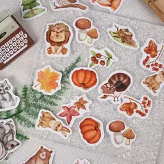 Caja con 30 stickers animalitos del bosque - comprar online