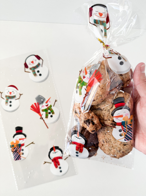 Bolsas diseño muñeco de nieve. Pack por 10 unidades.