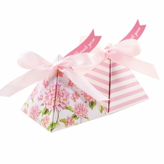 Caja triangular flores hortensia. Precio por unidad.