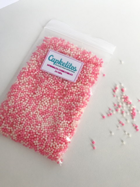 Nonpareil blanco y rosa