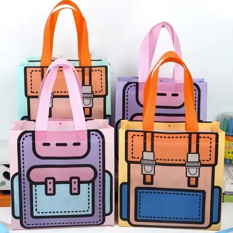 Bolsa de friselina con estampa mochila. Precio por unidad. - comprar online