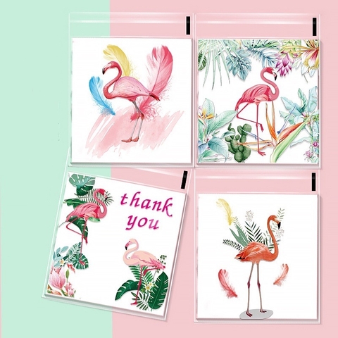 Bolsas opp de 10x10 temática flamencos. Pack por 10 unidades. - comprar online