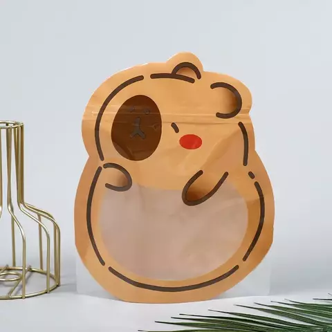 Bolsa doypack con forma de Capibara. Precio por unidad.