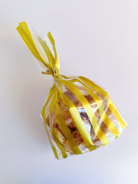 Bolsa transparente "Lineas doradas" .Pack por 10 unidades.